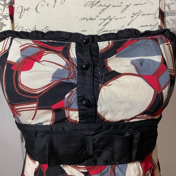 Dan Chau Fit Flare Spaghetti Strap Summer Dress Size S Multicolor - Picture 3 of 5